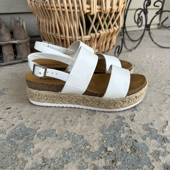 Soda White Espadrille Platform Sandals - Picture 3 of 7